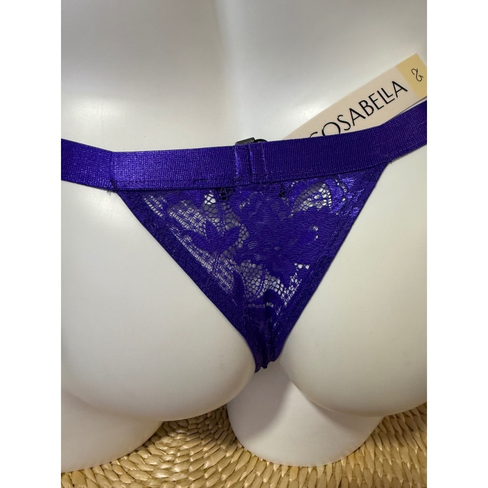 Cosabella Romantic Violet Lace Thong Size L - Picture 11 of 13